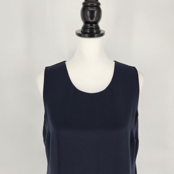 J. Jill Wearever Navy Formal Tiered Ruffle Hem Shift Dress Womens Size M NEW - Picture 2 of 9